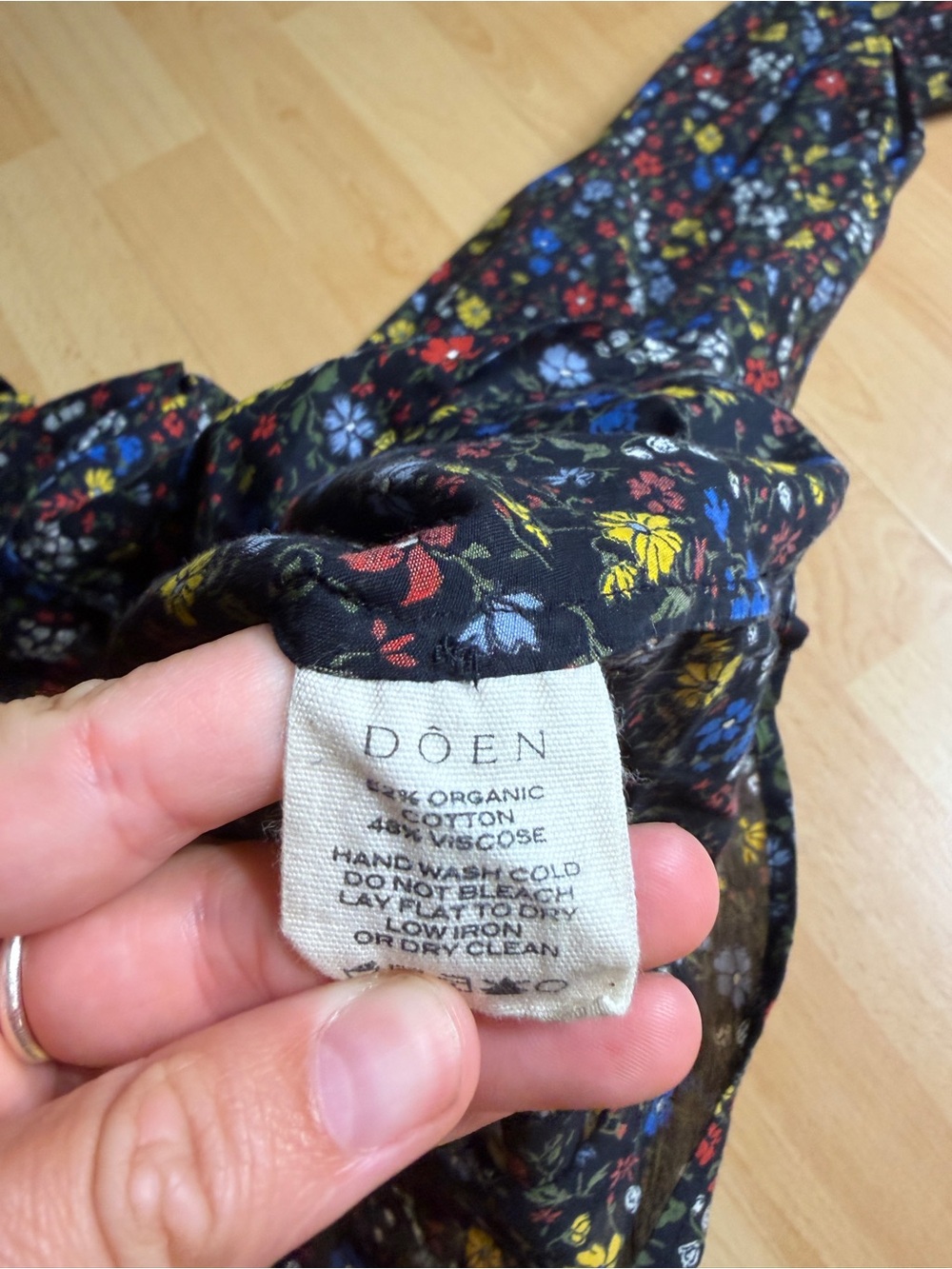 Doen O’Keefe Blouse Black and Wildflower Floral Smocked-Yoke Peasant Blouse S - Picture 11 of 15